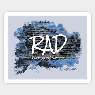 River Arts District - Asheville, NC - Grunge Blue GreyBG 21 Sticker